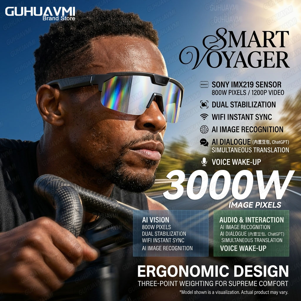 Audio Music For Video - Okulary fotochromowe Smart Glasses z kamerą