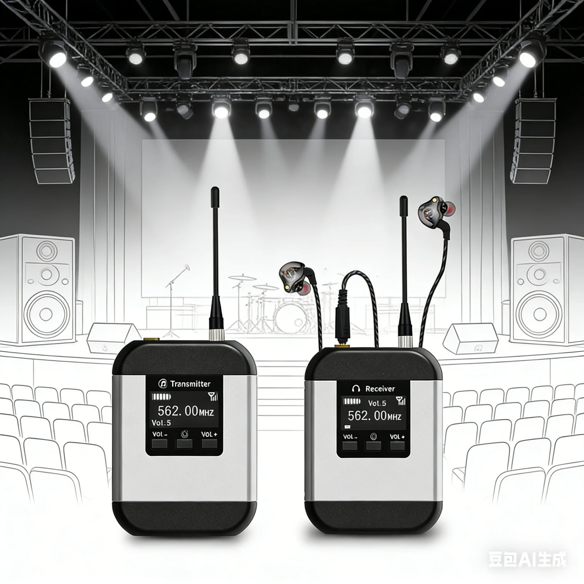 Audio & Music Settings Xbox One - Bezprzewodowy system monitoringu dousznego UHF, 20