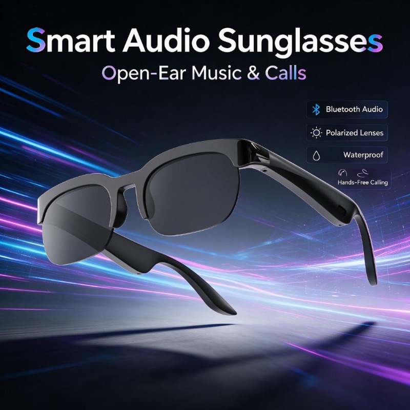 Audio Music For Video - Inteligentne okulary audio z polaryzacją, Bluetooth,