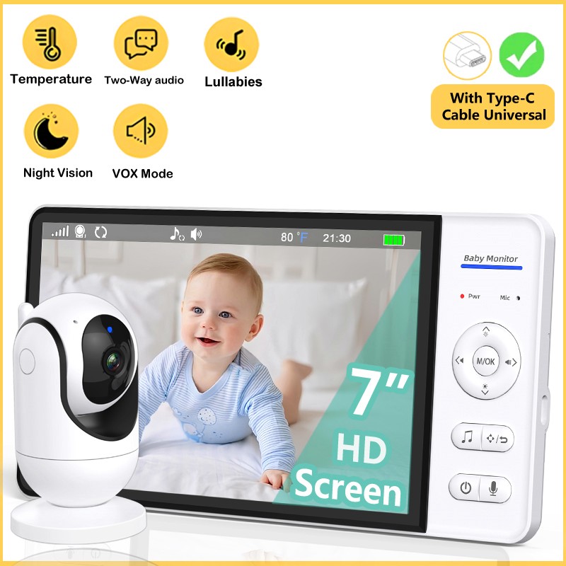 Audio Music For Video - Niemasz WiFi 7-calowy Niania Elektroniczna Dwukierunkowe