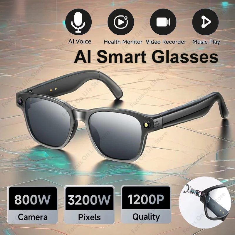 Audio Music For Video - Inteligentne okulary AI z 8-megapikselową kamerą,